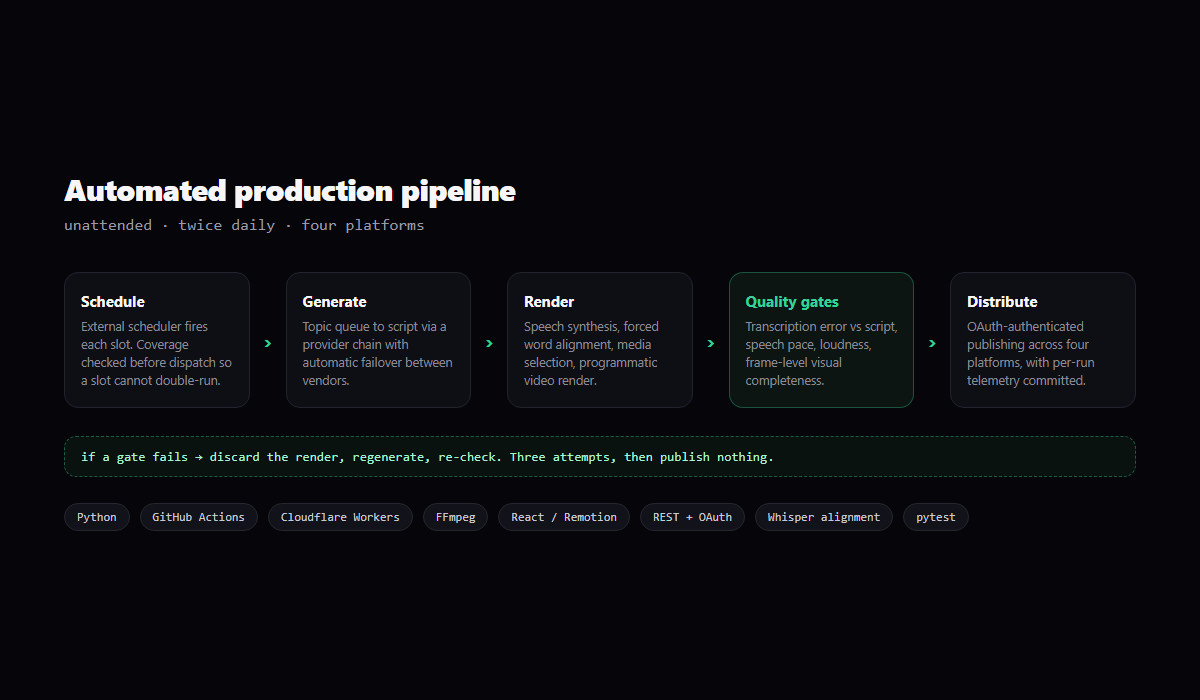 Automated production pipeline architecture