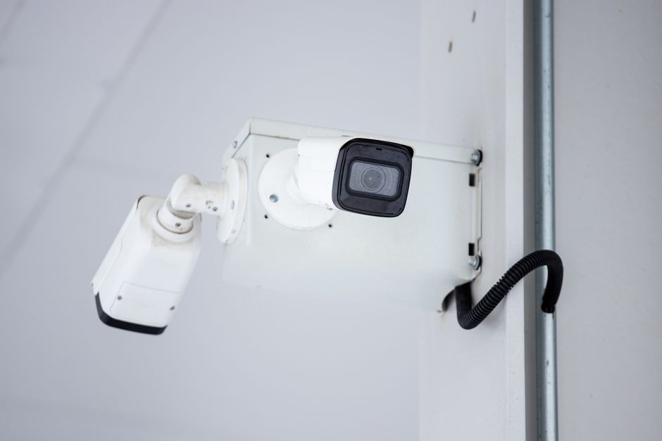 security camera lens closeup