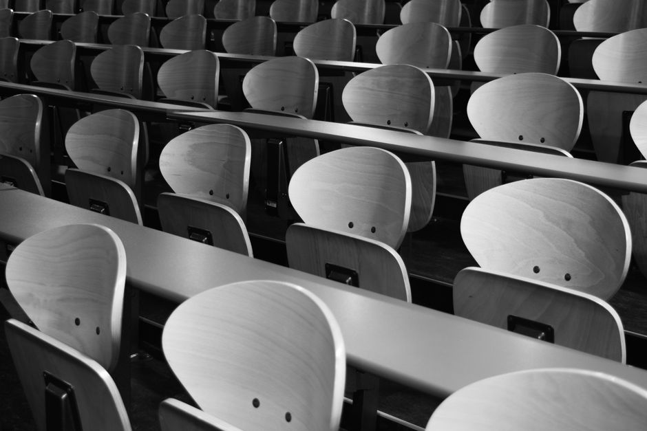 university lecture hall empty seats
