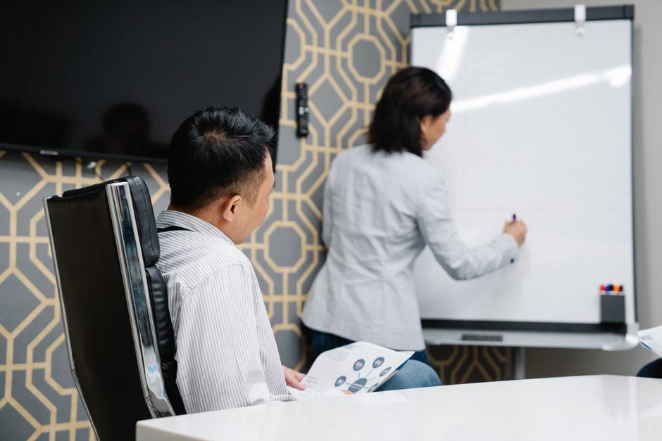 office whiteboard meeting