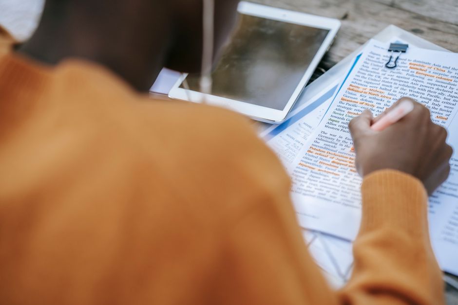 highlighted text document with annotations