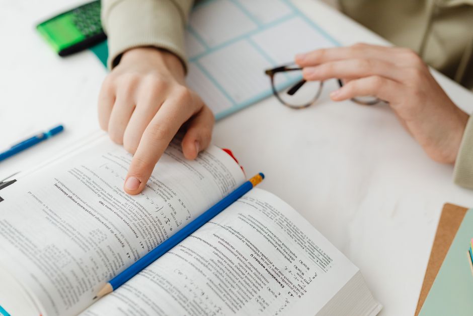 open notebook with statistics equations