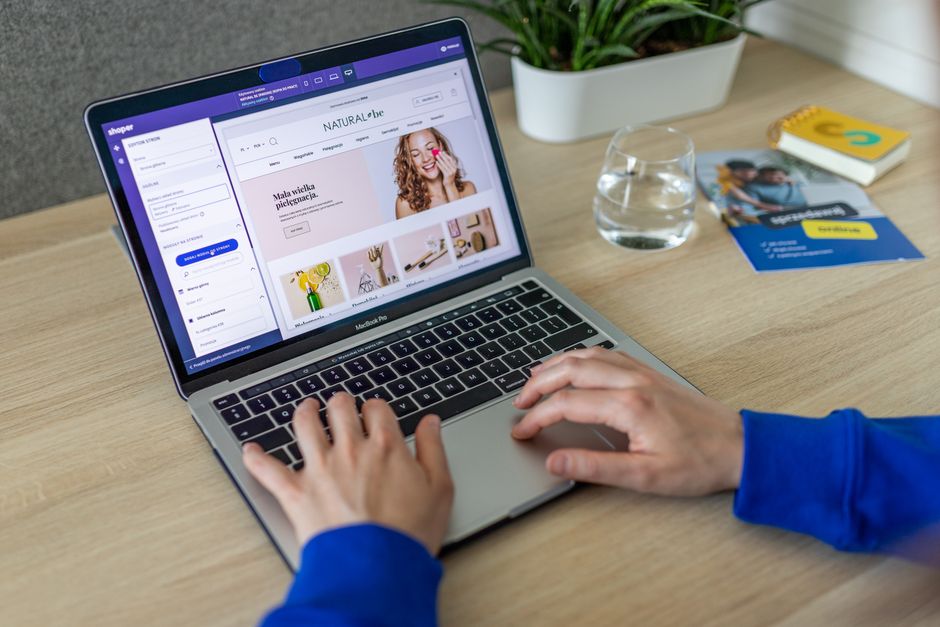 laptop with job listing website