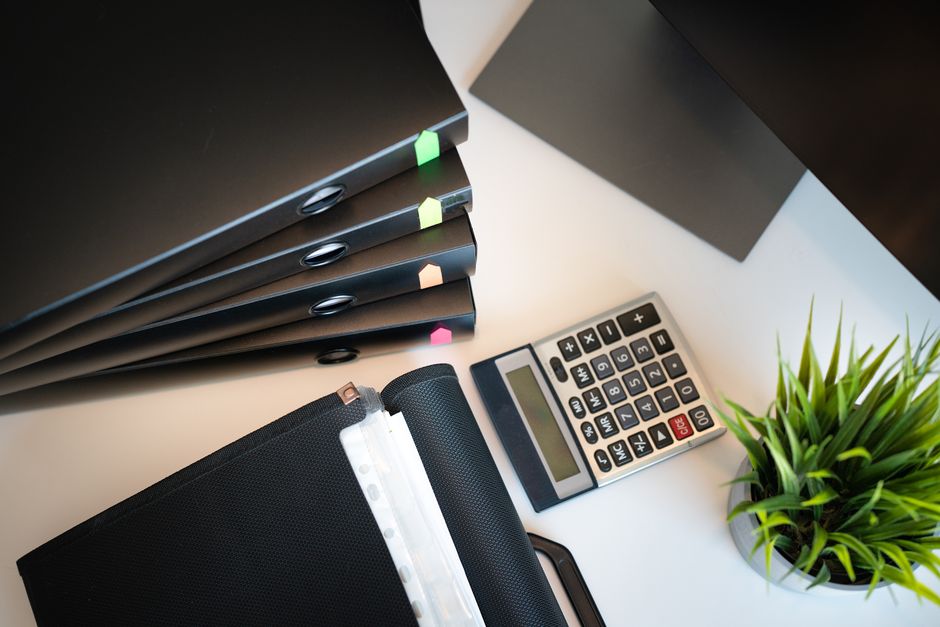 organised file folders on a desk