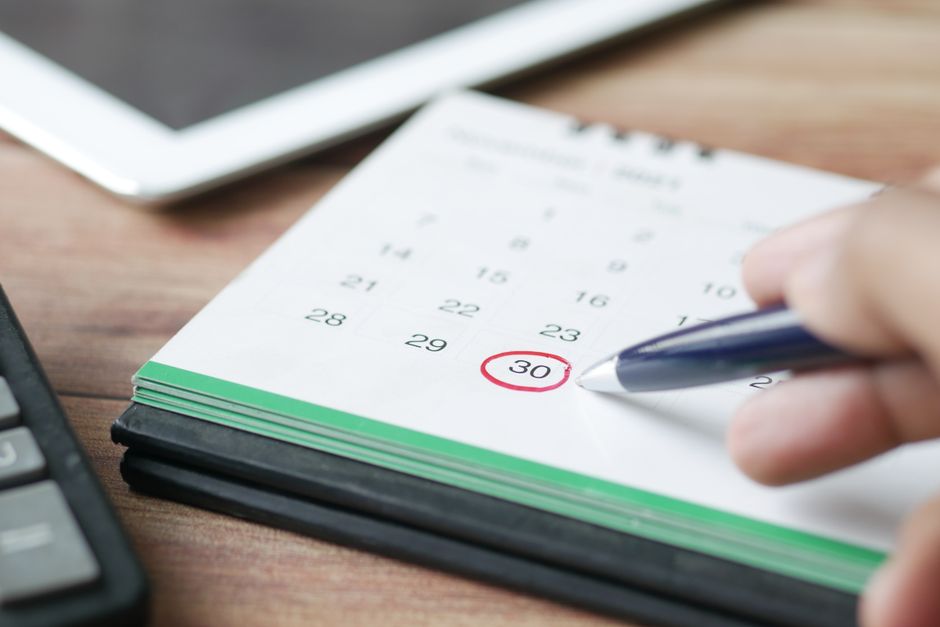 calendar with red circled date