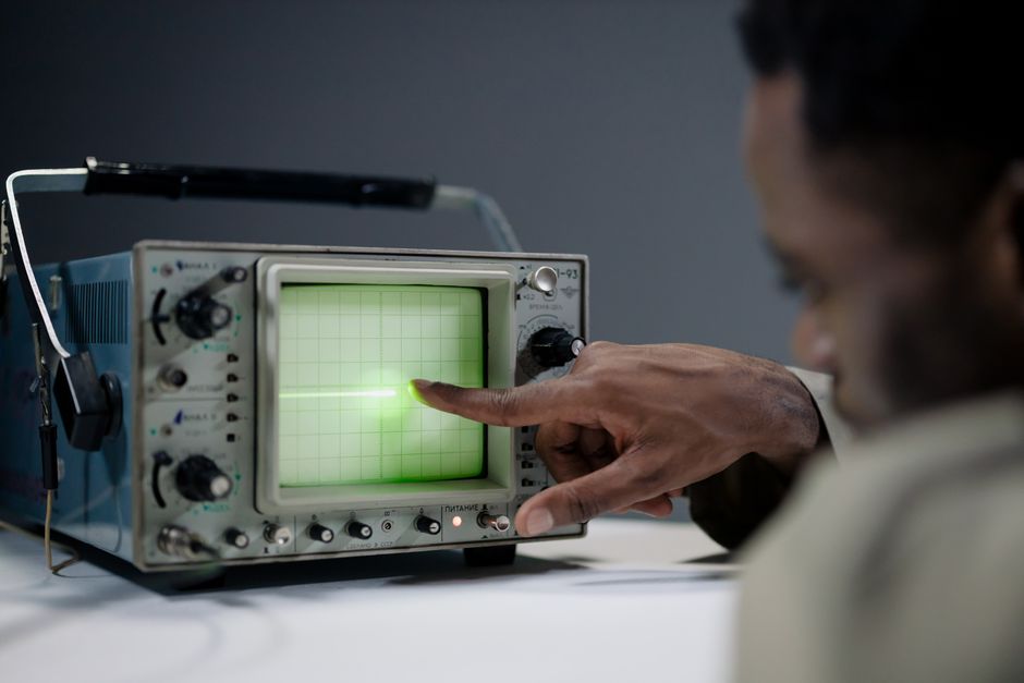 laboratory scatter plot data points on screen