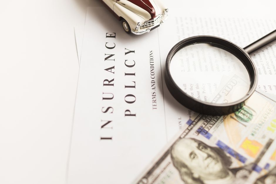 insurance claim documents on desk