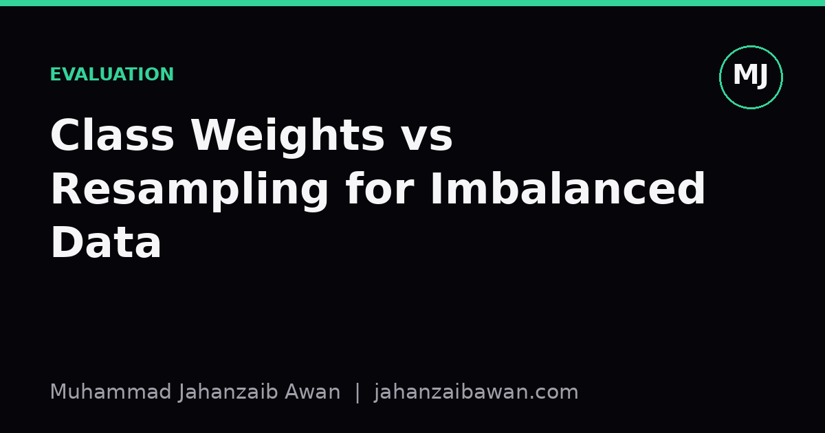 Cover image for the article: Class Weights vs Resampling for Imbalanced Data