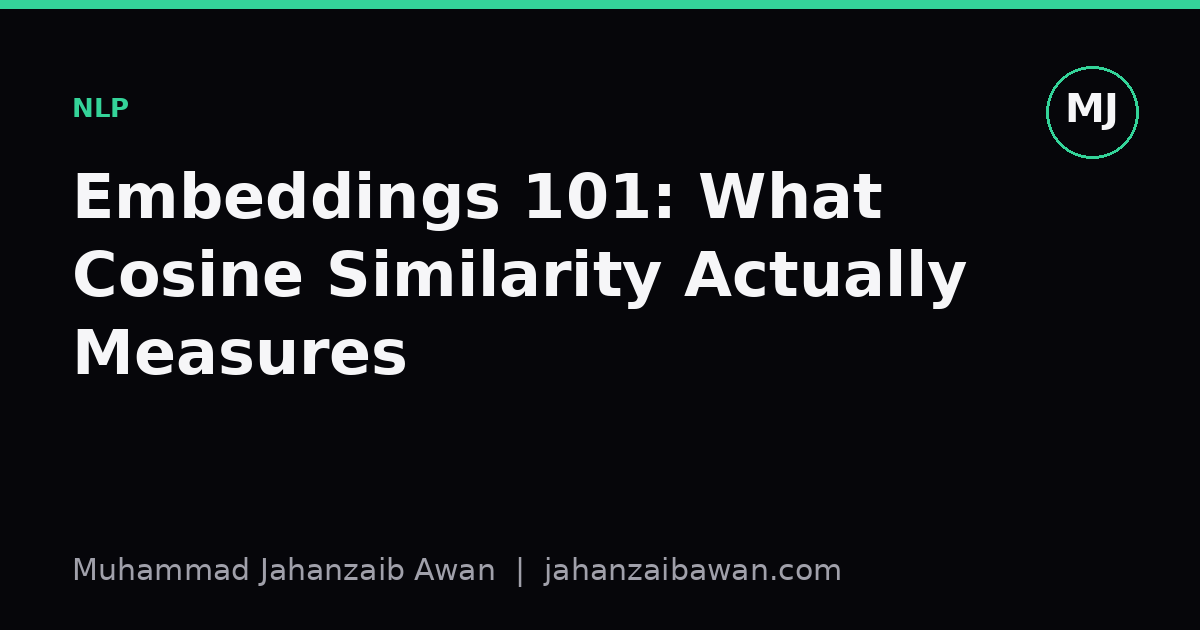 Cover image for the article: Embeddings 101: What Cosine Similarity Actually Measures