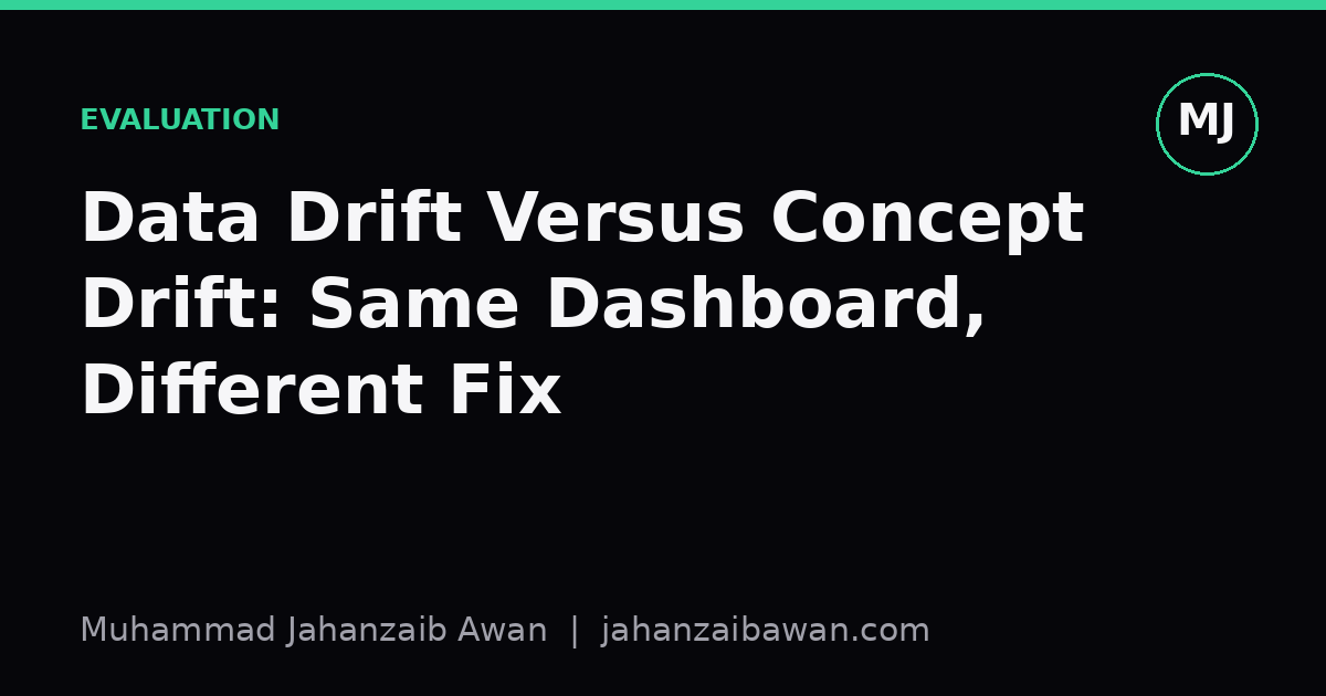 Cover image for the article: Data Drift Versus Concept Drift: Same Dashboard, Different Fix