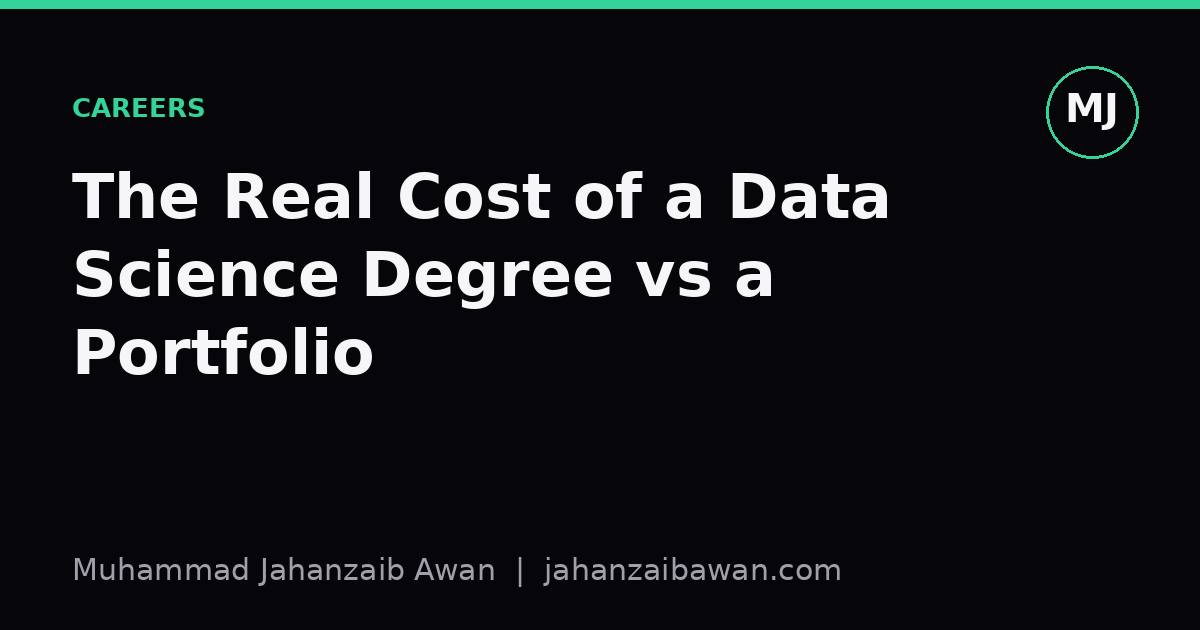 Cover image for the article: The Real Cost of a Data Science Degree vs a Portfolio