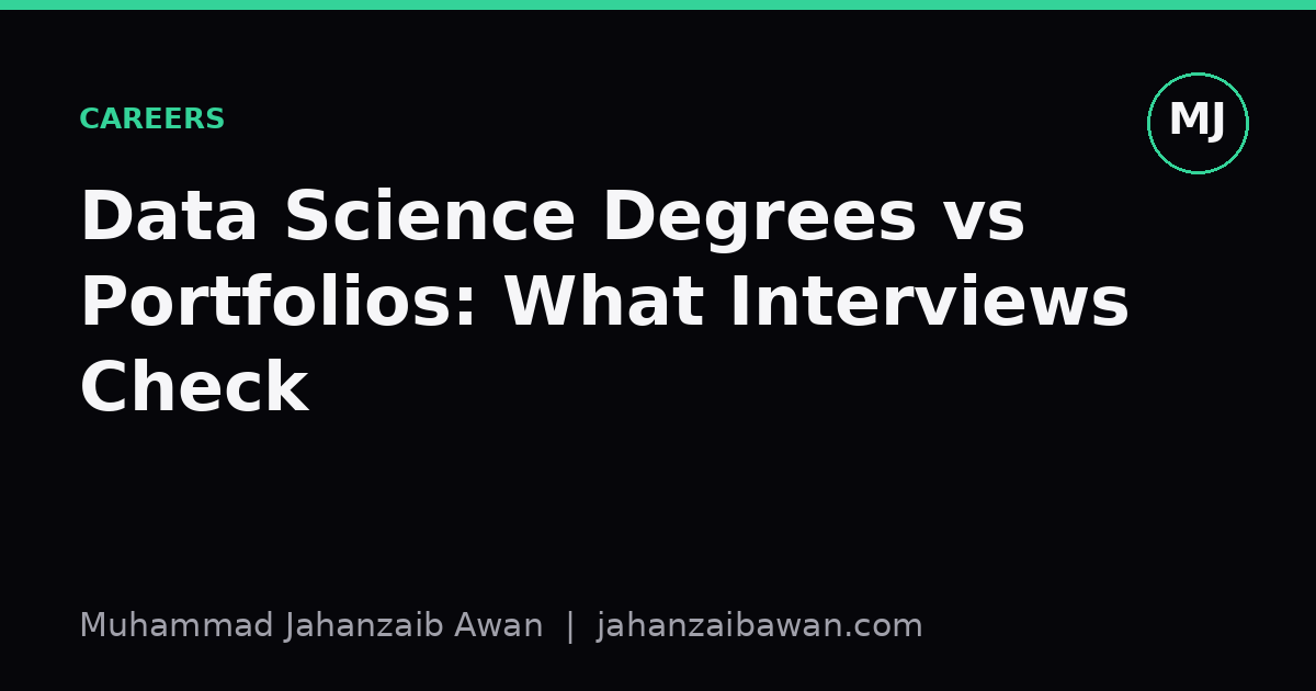 Cover image for the article: Data Science Degrees vs Portfolios: What Interviews Check