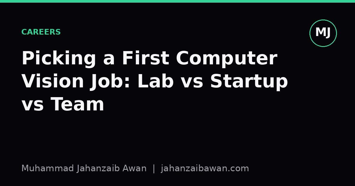 Cover image for the article: Picking a First Computer Vision Job: Lab vs Startup vs Team