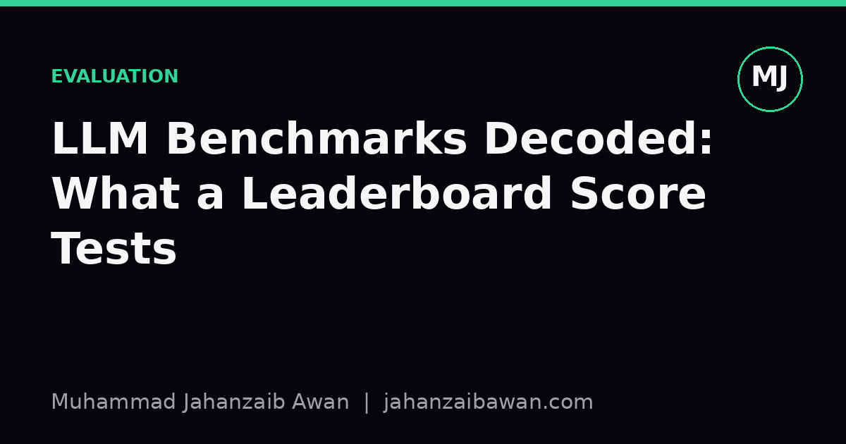 Cover image for the article: LLM Benchmarks Decoded: What a Leaderboard Score Tests