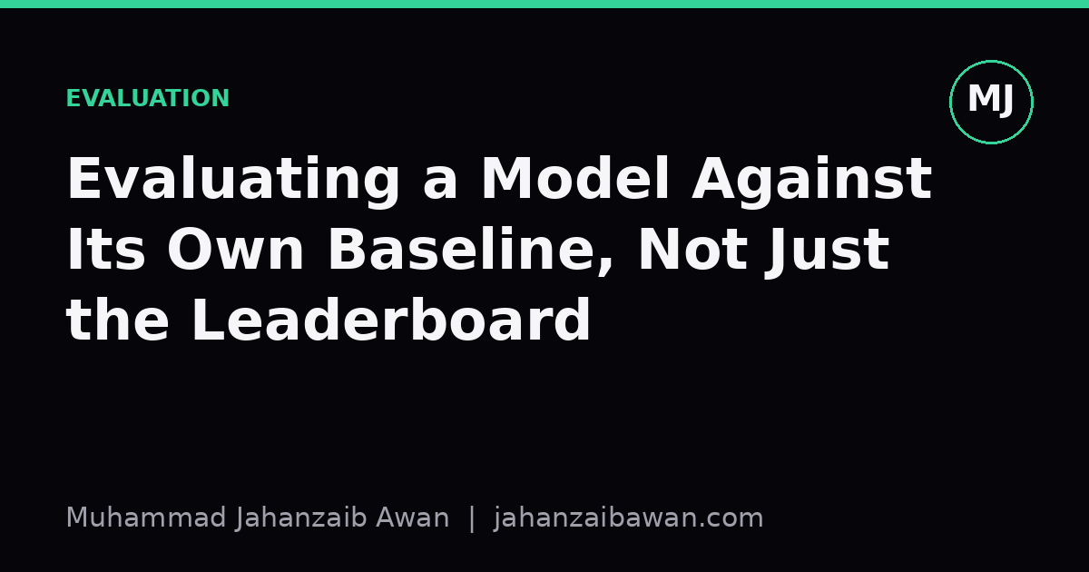 Cover image for the article: Evaluating a Model Against Its Own Baseline, Not Just the Leaderboard