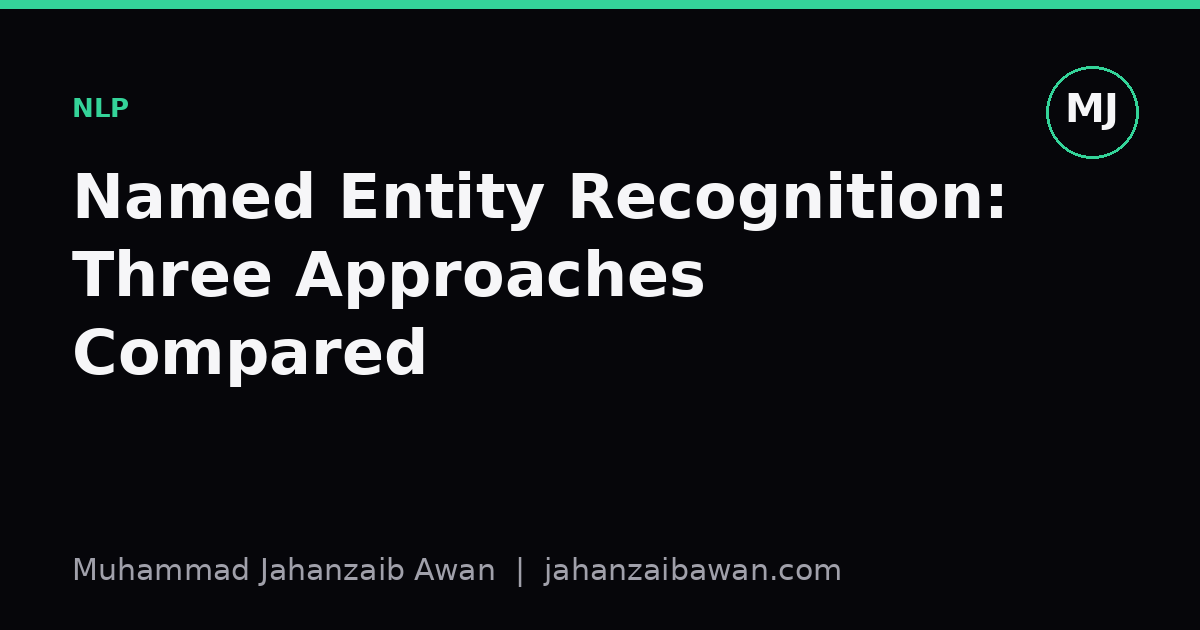 Cover image for the article: Named Entity Recognition: Three Approaches Compared