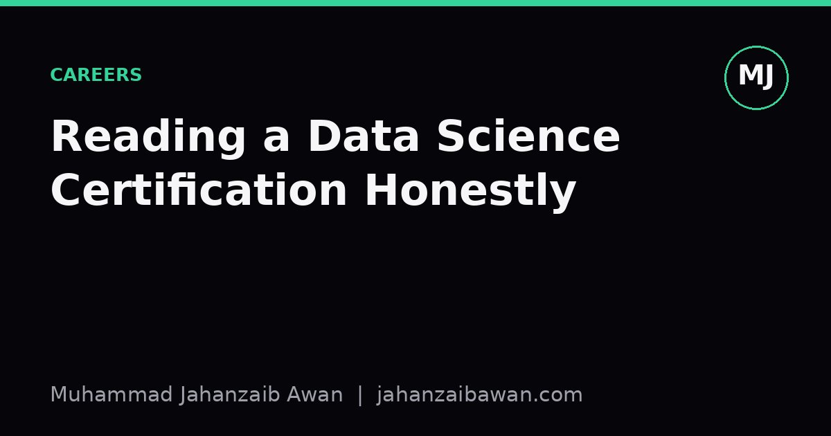 Cover image for the article: Reading a Data Science Certification Honestly