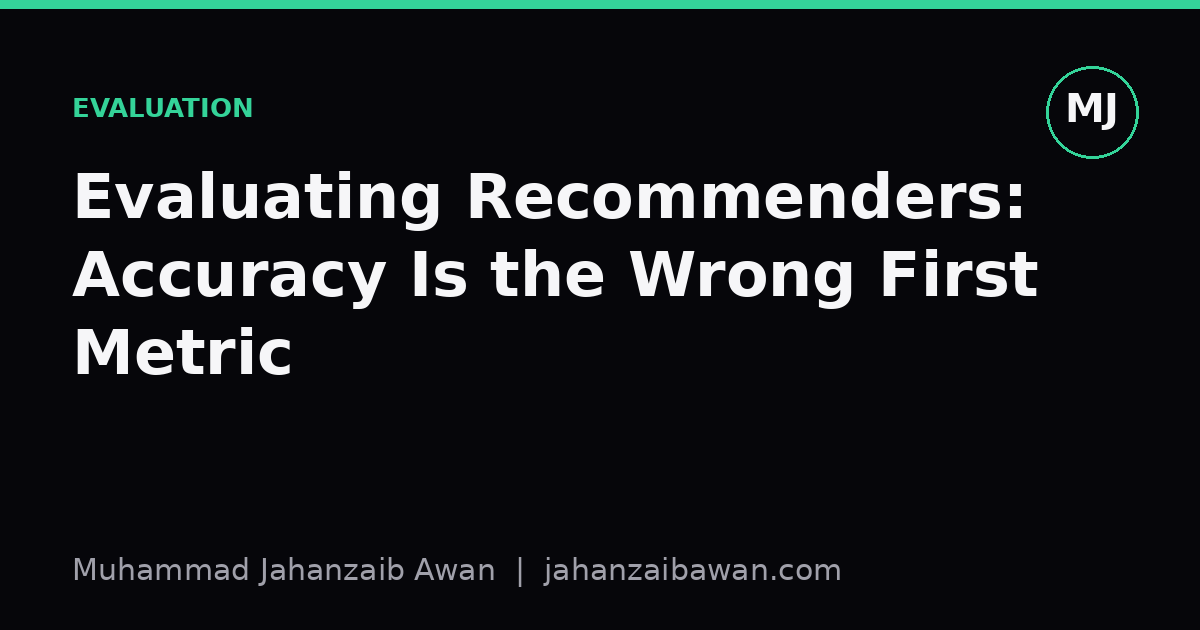 Cover image for the article: Evaluating Recommenders: Accuracy Is the Wrong First Metric