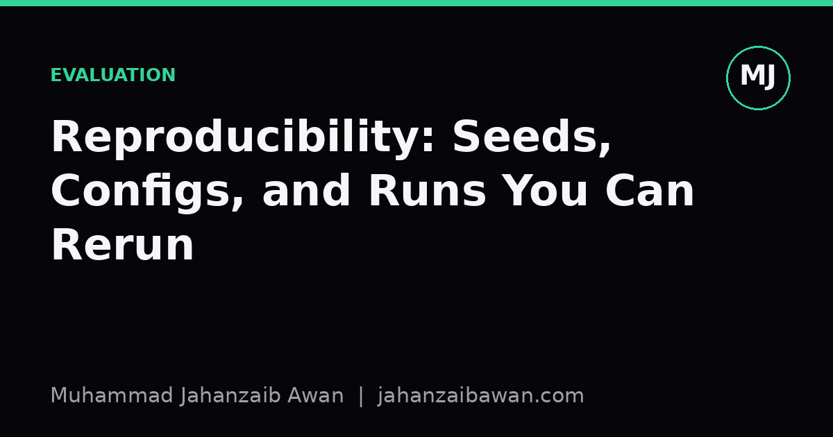 Cover image for the article: Reproducibility: Seeds, Configs, and Runs You Can Rerun