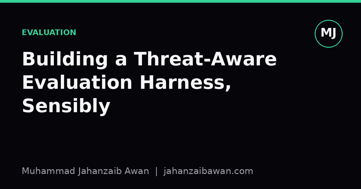 Cover image for the article: Building a Threat-Aware Evaluation Harness, Sensibly