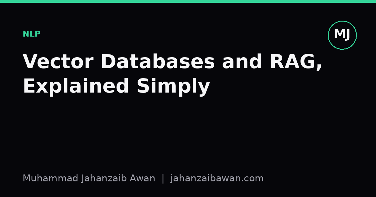 Cover image for the article: Vector Databases and RAG, Explained Simply