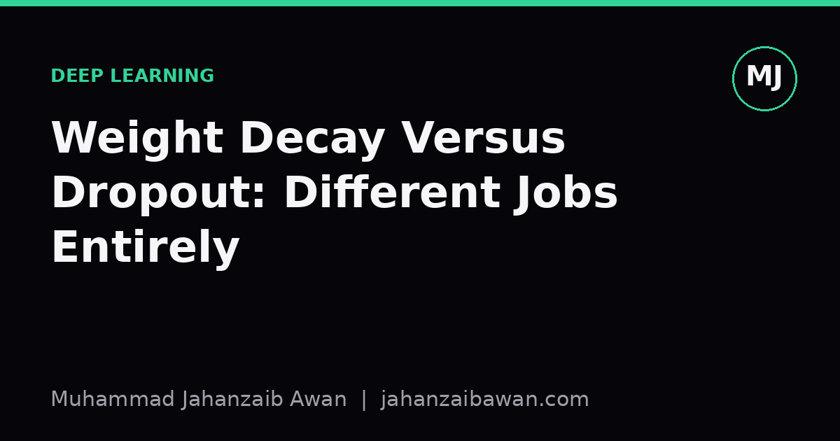 Cover image for the article: Weight Decay Versus Dropout: Different Jobs Entirely