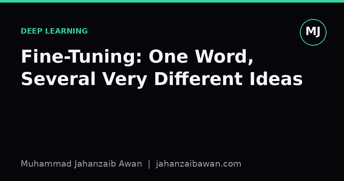 Cover image for the article: Fine-Tuning: One Word, Several Very Different Ideas