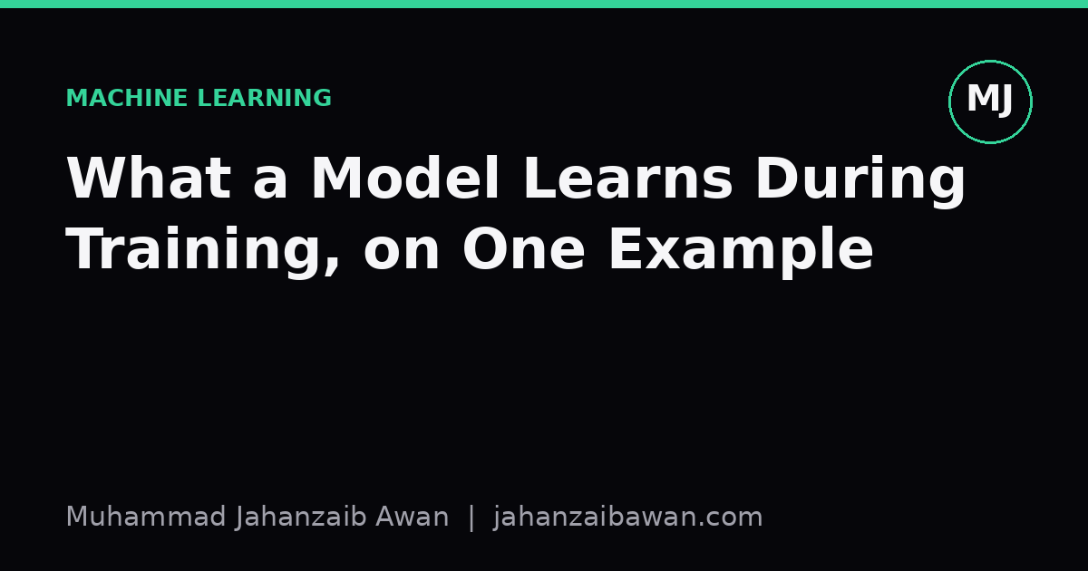 Cover image for the article: What a Model Learns During Training, on One Example